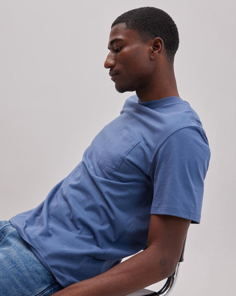Mens Pima Pocket Tee - Pima Cotton Jersey - Vintage Indigo