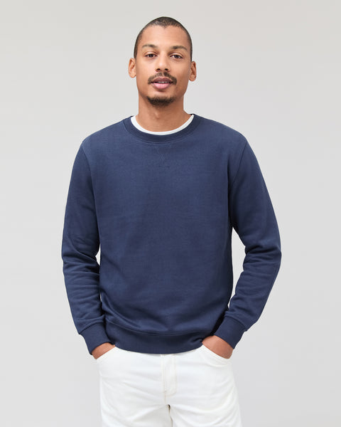 Mens Recycled Fleece Sweatshirt - Recycled Fleece - Blue Nights