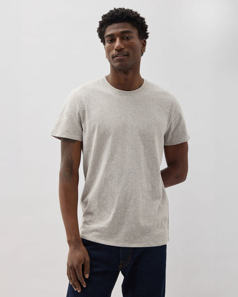 Mens Vintage Jersey Short Sleeve Tee - Recycled Cotton Jersey - Athletic Heather Grey