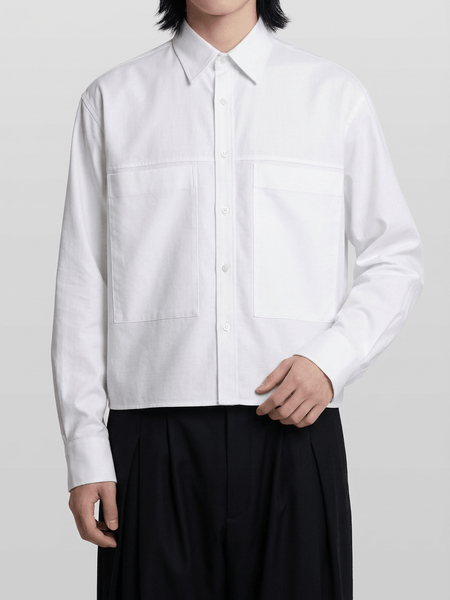 Front Pocket Cropped Shirt