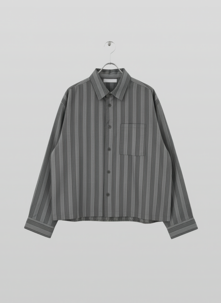 Loose-Fit Cropped Striped Shirt