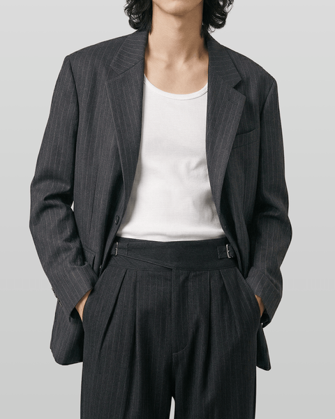 Wool-Like Striped Blazer